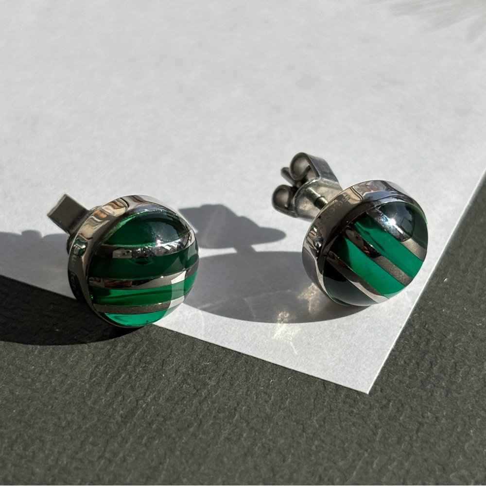 Emerald Green Swatch Bijoux Stud Earrings